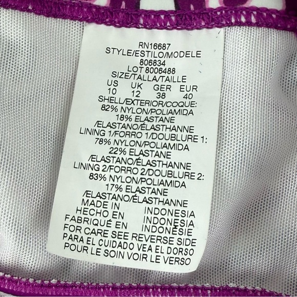 Swim Solutions Tankini Bikini Top Womens Size US 10 Purple Floral Underwire NWT - Picture 4 of 10